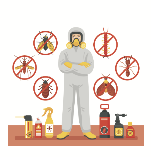 Pest control professional illustration